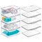 mDesign Plastic Bathroom Storage Organizer Bin Box with Hinge Lid